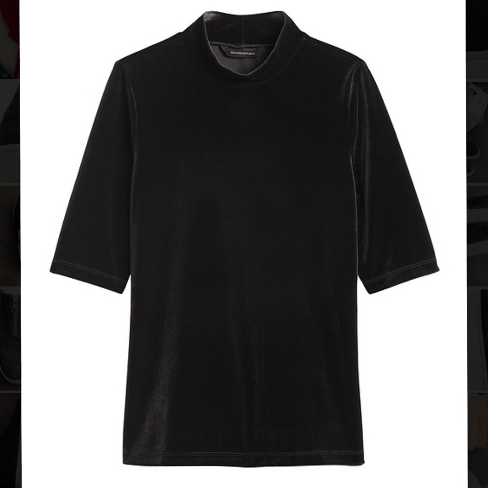 Banana Republic Mock Neck Velvet Top NWT
